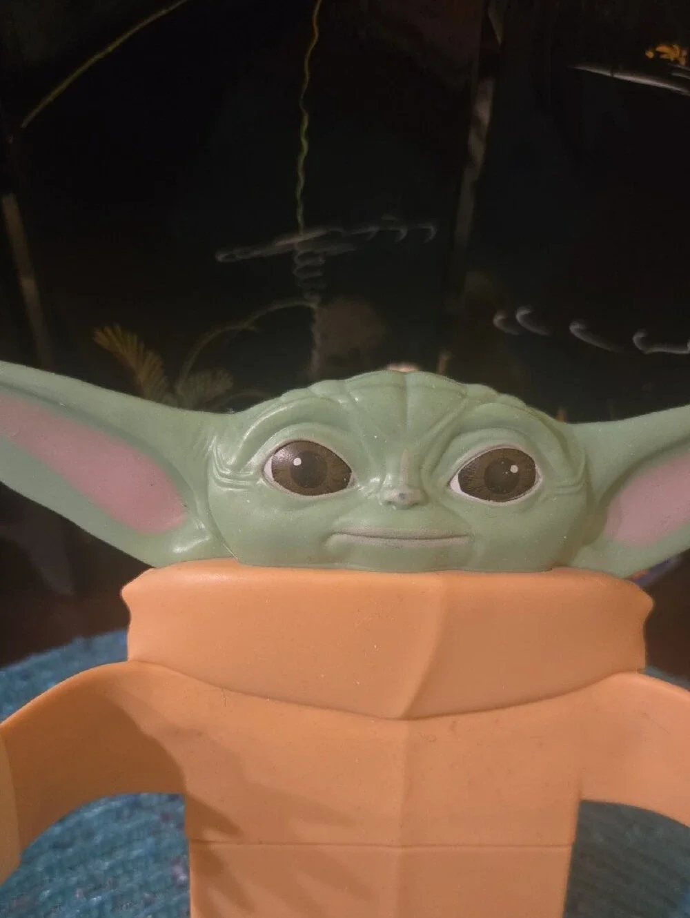 Cute Green Baby Yoda Phone Holder with Peach Robe